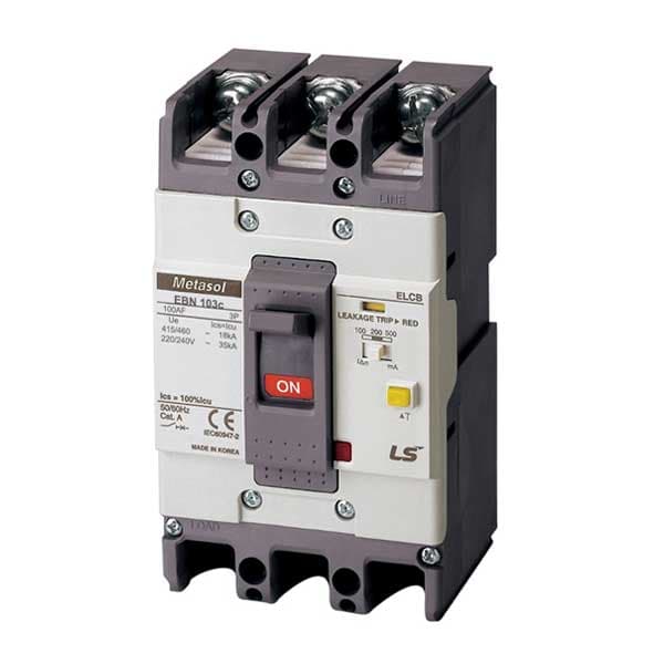 CB khối chống giật LS EBN103c 100A 3P (100-500mA) 18kA