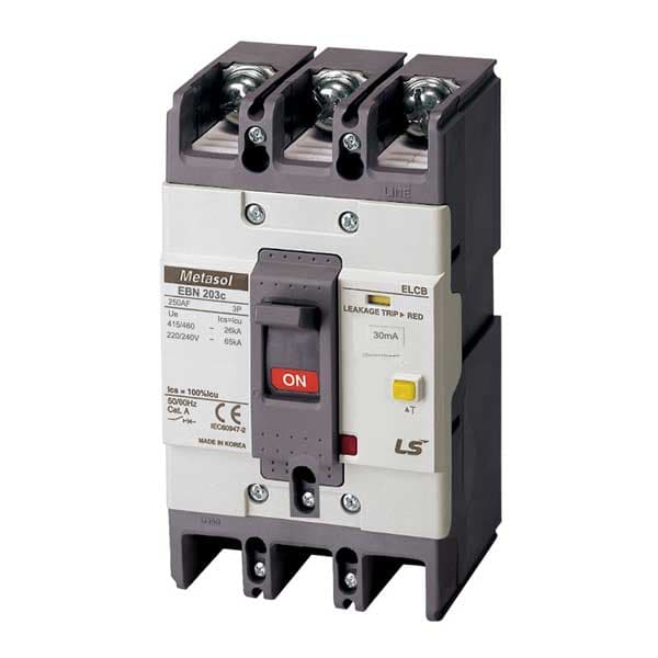 CB khối chống giật LS EBN203c 125A 3P 30mA 26kA