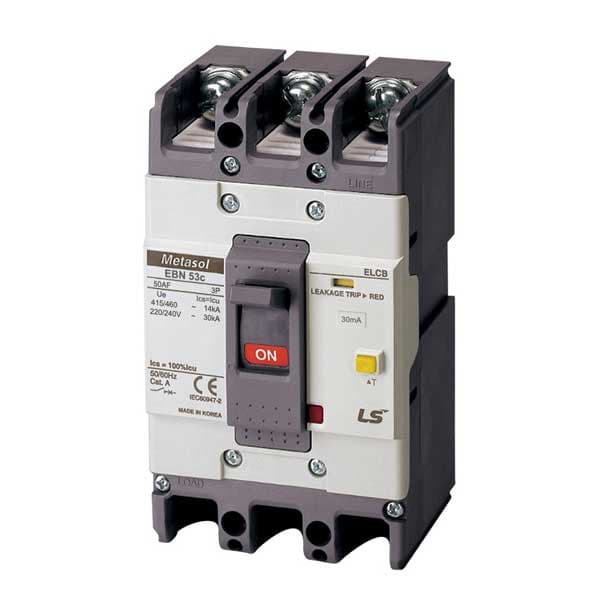 CB khối chống giật LS EBN53c 20A 3P 30mA 14kA