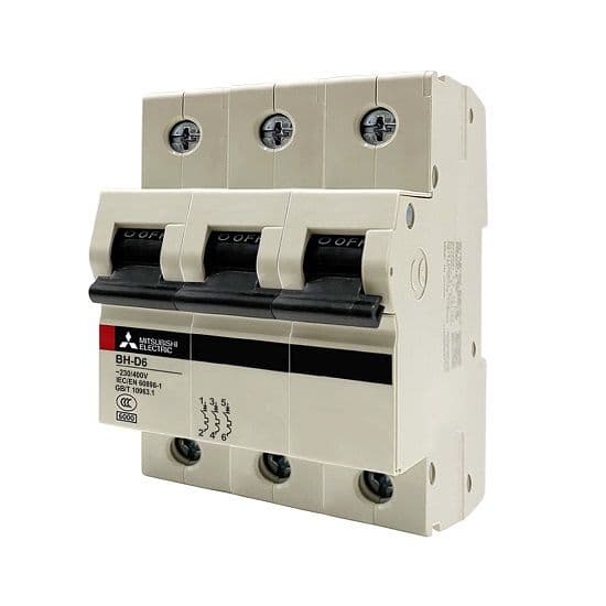 MCB Mitsubishi BH-D6 3P 20A 6kA C N