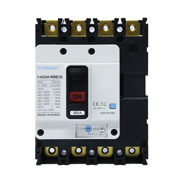 MCCB Hyundai HGM400E-F 4P 300A 45kA
